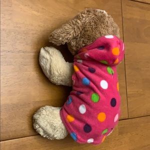 XXS PINK FLEECE DOG SWEATER WITH HOOD!